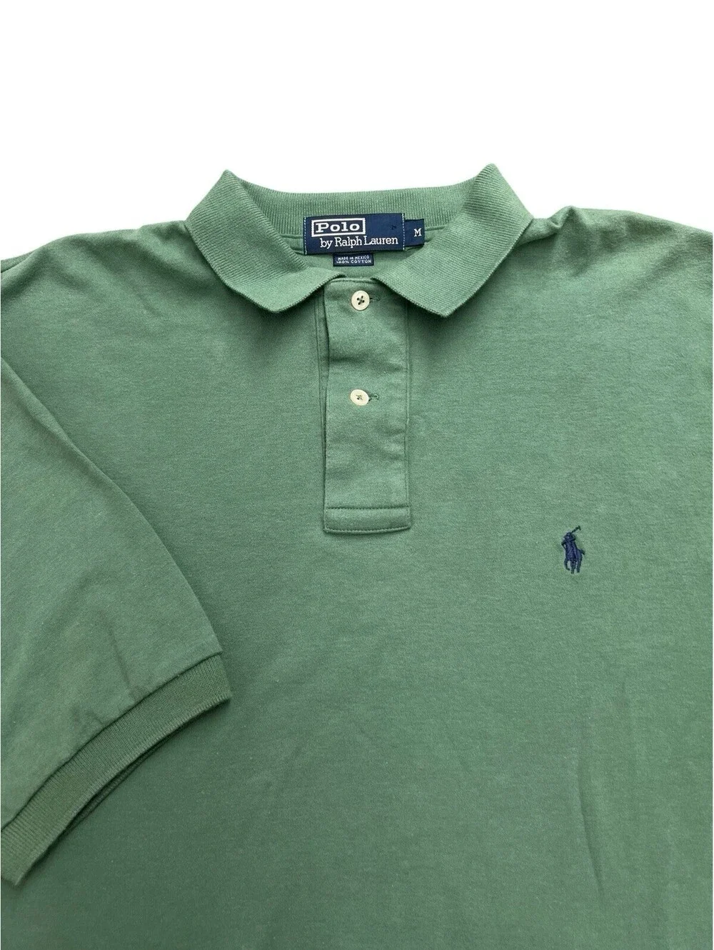 Polo Ralph Lauren Green Polo Shirt Men’s Medium 100% Cotton Classic Preppy